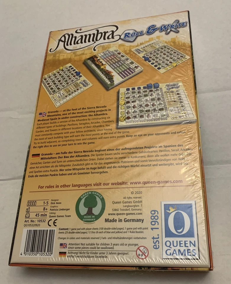 Queen Boardgame Alhambra - Roll & Write New Dirk Henn - Image 2 of 3