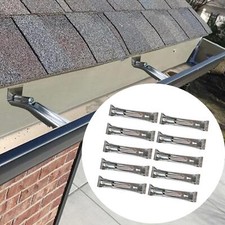 10Pcs 5 inch Silver Heavy Duty Rain Gutter Bracket Support Gutter Hangers