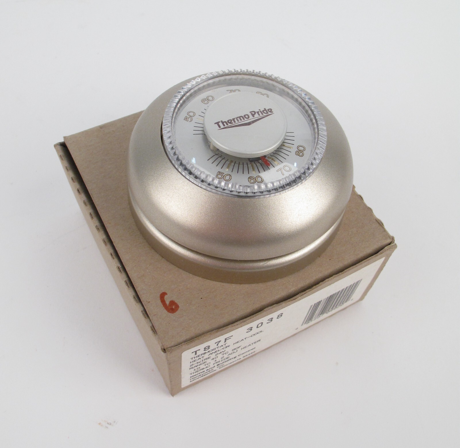 NOS Gold Honeywell T87F 3038 Round HeatingCooling Thermostat