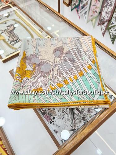 Sallys 70% Cashmere & 30% Silk Stole Animals Print Double Face Scarf Shawl 53" - Picture 6 of 35