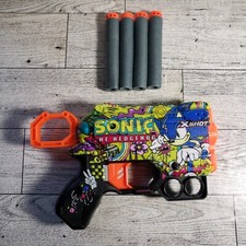 Zuru X Shot Sonic The Hedgehog SKINS Blaster Soft Dart Shooter EUC 4 Foam Darts