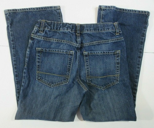 Old Navy Boys Distressed Whisker Faded Adjustable Waist Blue Jeans 14 Husky - Picture 3 of 8