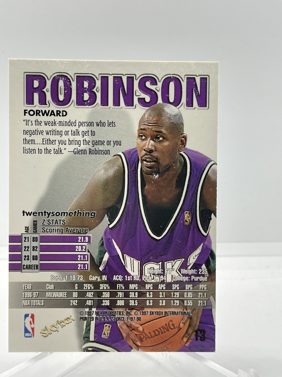 1997-98 SkyBox Z-Force Glenn Robinson #13 Milwaukee Bucks | eBay