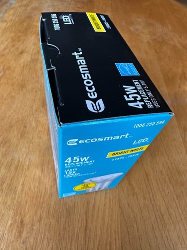 NEW Ecosmart, LED 45W Bright White 2 bulbs Dimmable, Wet Rated, 450 Lumens, NIB! - Picture 3 of 3