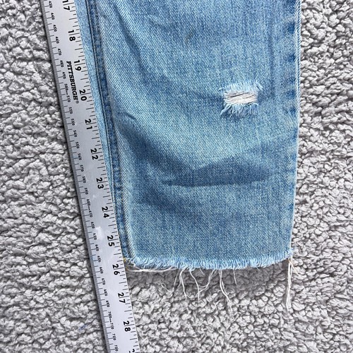 BDG High Rise Slim Straight Jeans Gr. 29x26 Distressed Raw Hem Y2K Blue Denim - Bild 8 von 8