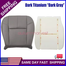 For 2007-2014 Chevy Silverado 2500 3500HD Driver Bottom&Foam Seat Cover Dk Gray