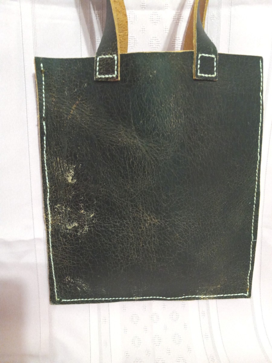Handmade Brn Leather Tote Shoulder Shopping Bag HT 14