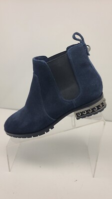 Karl Lagerfeld Paris Womens Ankle Chelsea Boot Booties Blue Suede Size 7 M