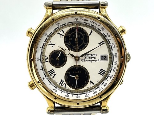 Auth SEIKO "Age of Discovery" World Time Alarm Chronograph Wristwatch 7T42-7A39 - Picture 3 of 11