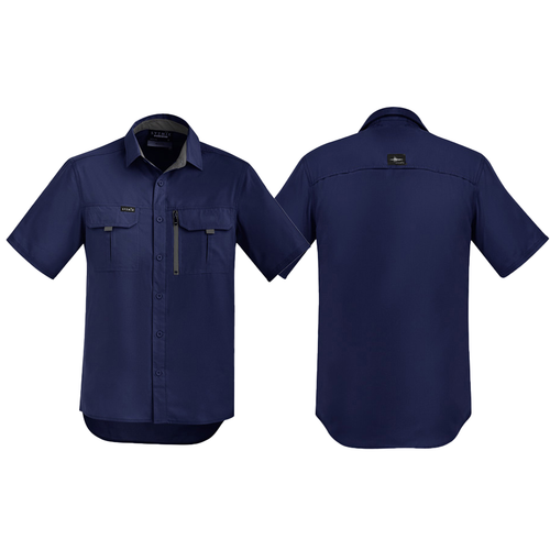 Mens Outdoor Short Sleeve Sun Safe Shirt Lightweight Fabric Syzmik Workwear - Picture 13 of 17