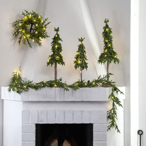 LED Tischbaum Tischdeko Mini Weihnachtsbaum H: 65cm Weihnachtsdeko Batterie grün - Bild 3 von 9