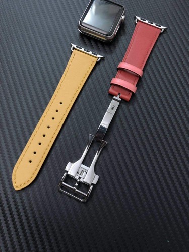 Lederband Faltschnalle Single Tour Herme Armband für Apple iWatch 7 6 5 4 - Bild 105 von 135