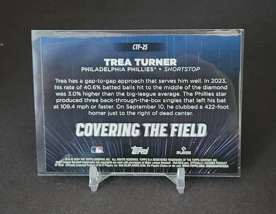 2024 Topps Series 2 #CTF-25 Trea Turner Covering the Field  Phillies  - Image 2 of 2