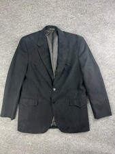 Circle S Blazer Jacket Men's 44R Black Soft Suede Sport Coat Dallas Texas