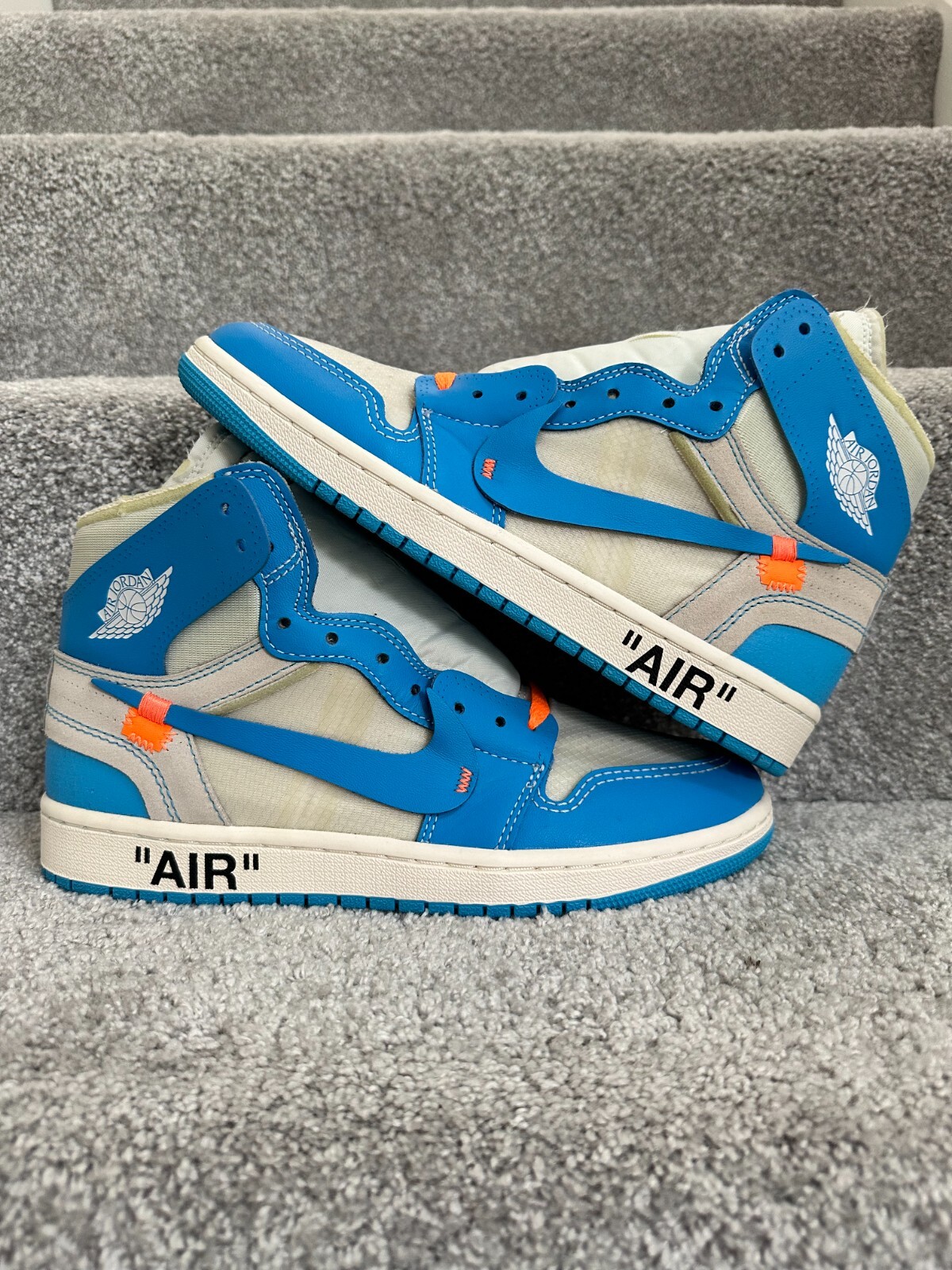 OFF WHITE X NIKE Nike Air Jordan 1 High Retro OG x Off White UNC University Blue Offwhite UK7.5