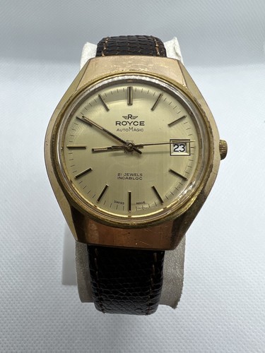 Vintage Royce AutoMagic 21 Jewels Swiss Made Wrist Watch .