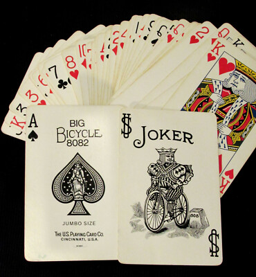 RARE Antique Big Bicycle Playing Cards Deck 8082 Rider Back