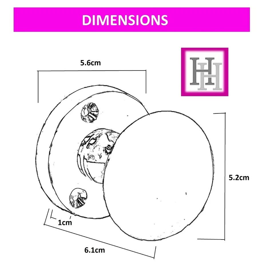 Chrome or Black Nickle Round Internal Door Knobs SETS Mortice Door Handles - Image 2 of 4