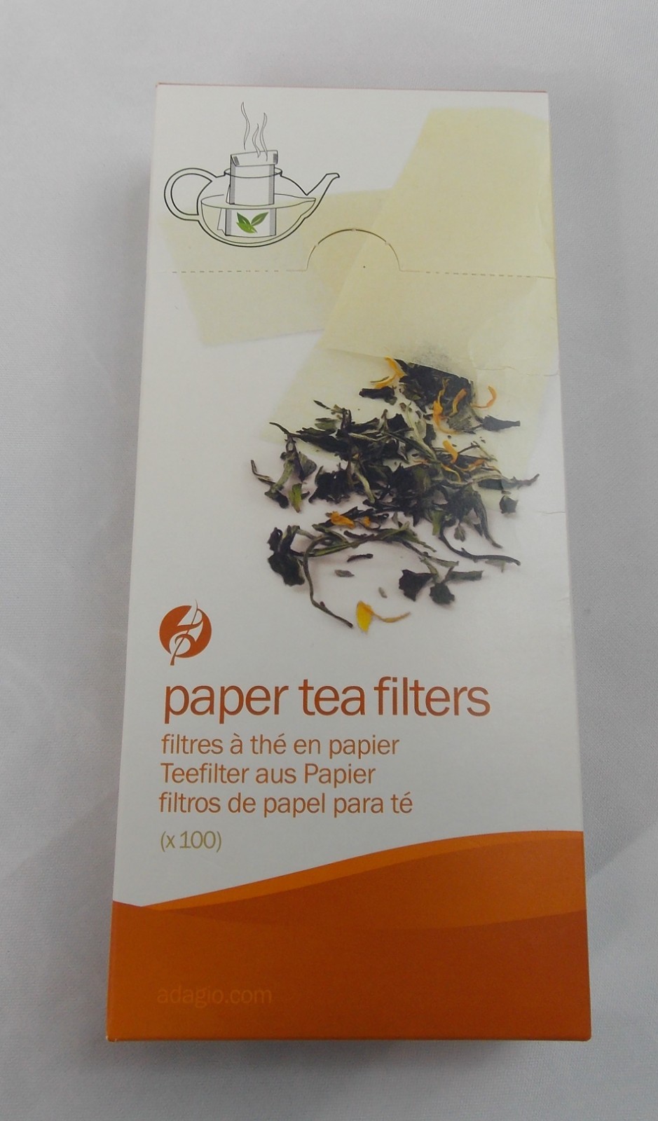 Adagio Teas Paper Tea Filters Loose Leaf Tea 100 Count Box | eBay