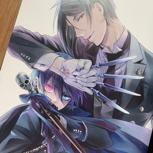 Libro de ilustración de 3 obras de arte de mayordomo negro Kuroshitsuji con tarjeta - Imagen 15 de 24