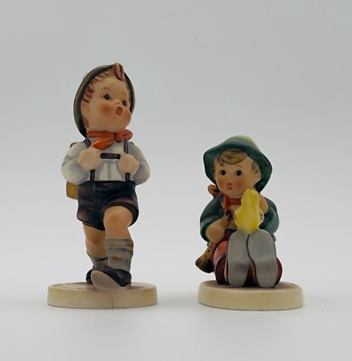 2 Hummel Goebel ''School Boy'' And   Singing Lesson  German Figurines West Germany