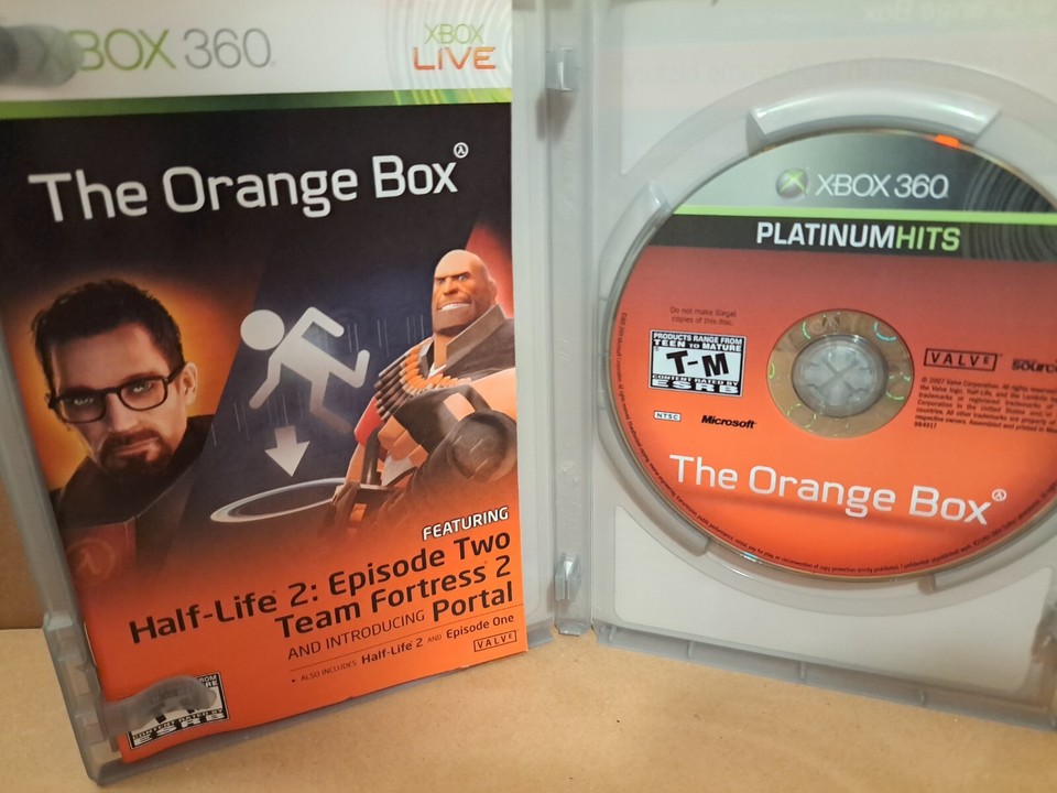 The Orange Box Xbox 360 Platinum Hits Half-Life 2 TF2 Portal *MINT CASE ...