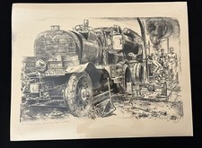 RARE ! Estampe signée à la main Joseph Arens artiste de guerre allemand WW2