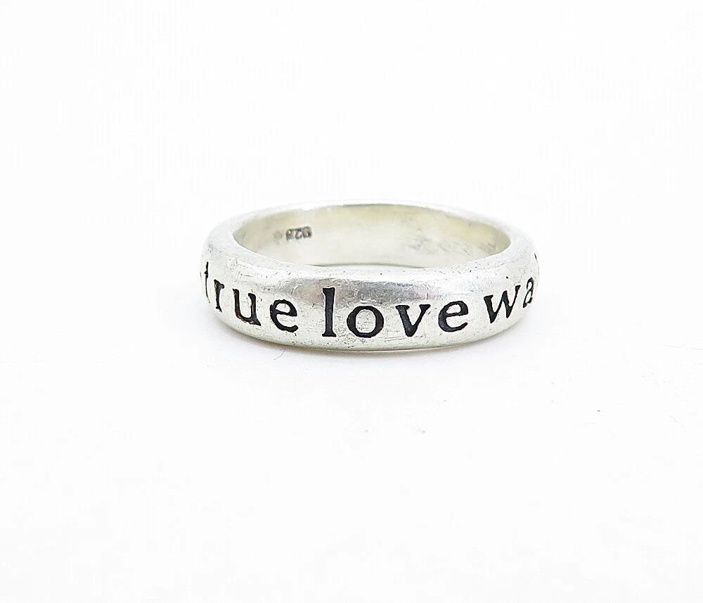 925 Sterling Silver Vintage True Love Waits Stamped Purity Ring