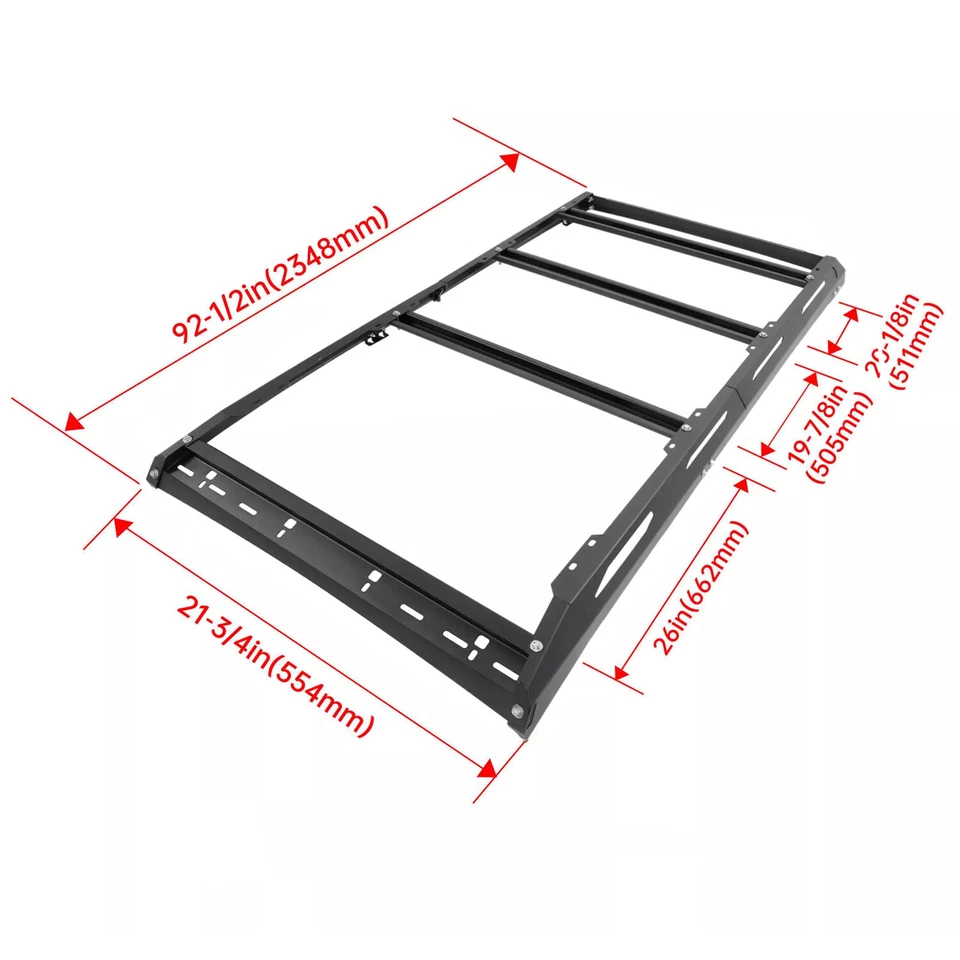 For Toyota 4 Runner 4Runner 2010-24 Powder Coated Roof Rack Cargo Carrier Basket Foto 3 de 4