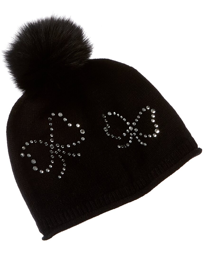 Кашемировая шапка Sofiacashmere Heatset с бантом из кашемира Женская черная 8190₽