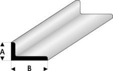 Maquett 417-57 - Styrene Profile - Corner A=1/2 B - 4.5 X 9 X 300 Mm - 2 Pcs