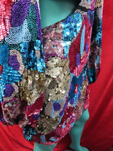 ASOS DESIGN mini dress L/SL cut out floral embellished sequins UK 16 RRP £230 - Picture 15 of 21