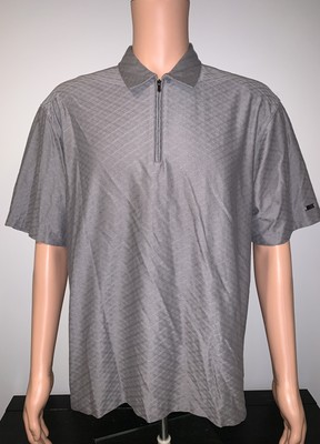 Tiger Woods Collection Nike Fit Dry Gray 1/4 Zip Golf Polo Menâs Large | eBay