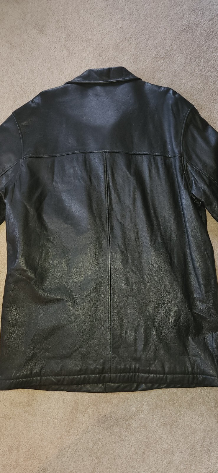 Dockers Mens Black Leather Jacket Size Large Gem