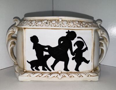 Bisque Planter Hertwig & Co Porzellanfabrik RARE DECO Children Makers of Kewpie