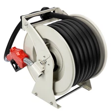 1"x50' Diesel Fuel Hose Reel Retractable Spring Driven Auto Swivel Rewind 300PSI