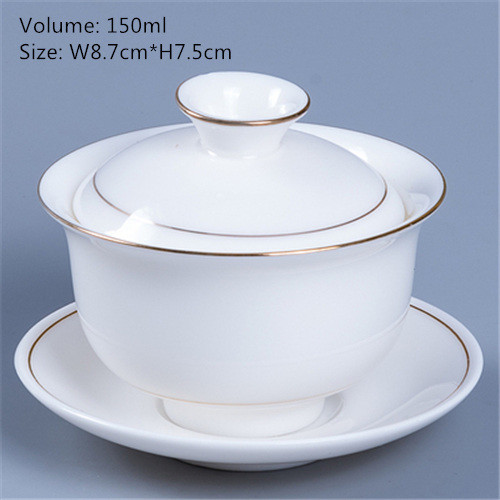 Multi-size Porcelain Gaiwan Chinese Kungfu Tea Set Cup Bowl Creative Cup Saucer - Picture 14 of 32