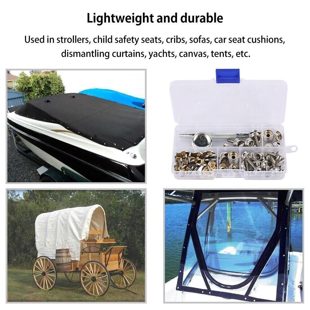 Canvas Marine Press Studs Kit Heavy Duty Boat Cover Button Fastener Kit