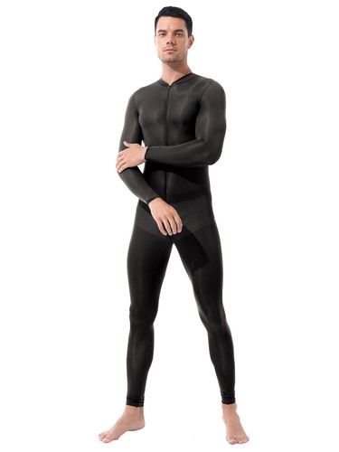 Männer Ganzkörperanzug Einteiler Transparent Jumpsuit Catsuit mit Reisverschluss - Picture 6 of 49