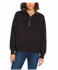 NEW Three Dots Women's Ribbed Cuff Quarter Zip Pullover Size Small