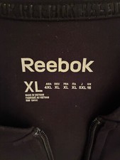  154 REEBOK X-LARGE WOMENS JACKET ATHLETIC BLACK FULL ZIP WEB DESIGN ON SLEEVES