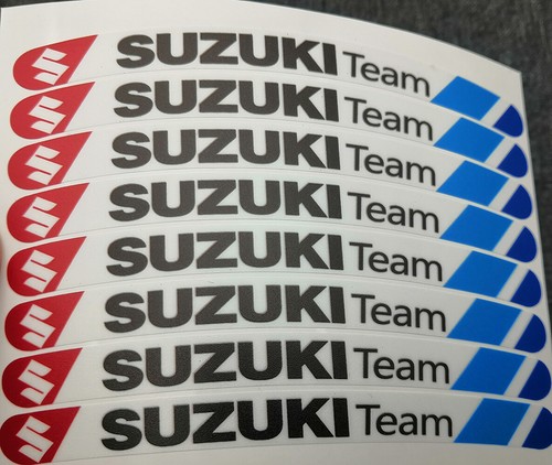 8 X Suzuki Team Motorcycle Wheel Decals Rim Stickers for Gsx-r 600 750 1000 Gsxr - Picture 5 of 7