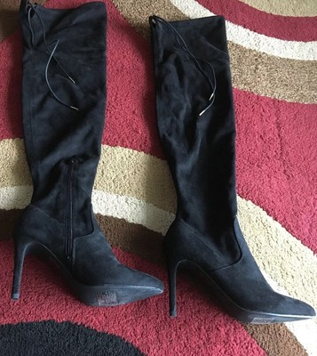 knee Black suede Boots 