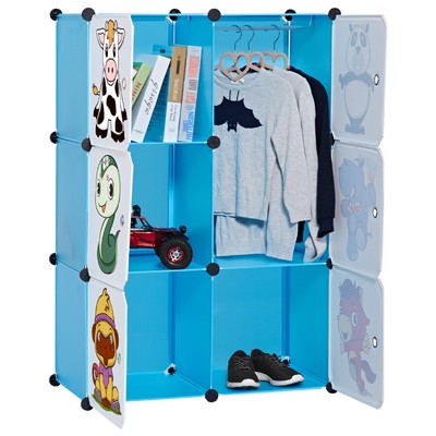 6 Cube Kids Closet Organizer Storage Shelves Wardrobe Rack Clothes