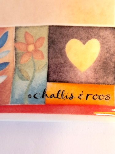 Challis & Roos Ceramic Welcome Sign Hearts Flowers Red White Blue Hanging Plaque - Picture 6 of 12