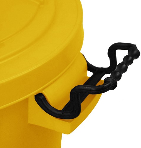 Cubo de basura de plástico de alta resistencia 50L con tapa de bloqueo hogar jardín cubo de basura, amarillo - Imagen 5 de 11