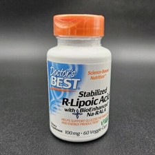 Doctors Best Stabilized R-Lipoic Acid 100 mg 60 Veggie Caps Vegan EXP Jan/2026