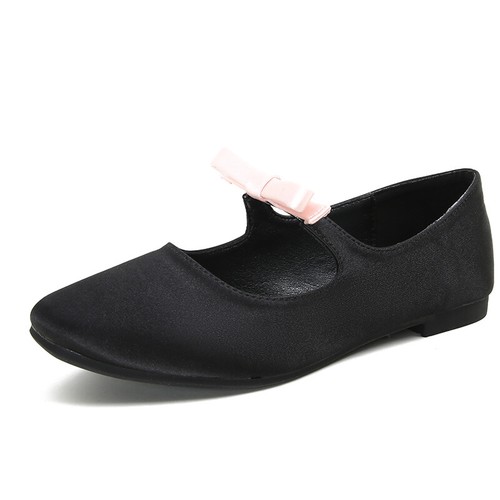 Damen Slipper Schleife süß Ballerinas zu Fuß leicht quadratisch Zehenschuhe - Bild 7 von 7