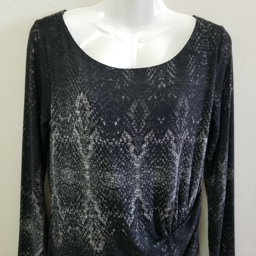Desigual Women Dress Bonnie Black Long Sleeves Draped Fitted Scoop Knit Sheath S - Picture 4 of 12