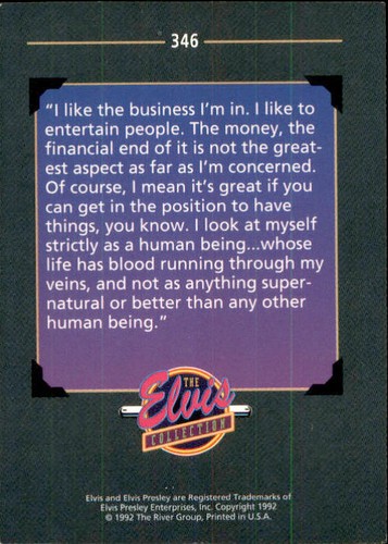Elvis Collection 92 River Group Trading Card Complete Your Set You Pick 201-400 - Picture 293 of 401